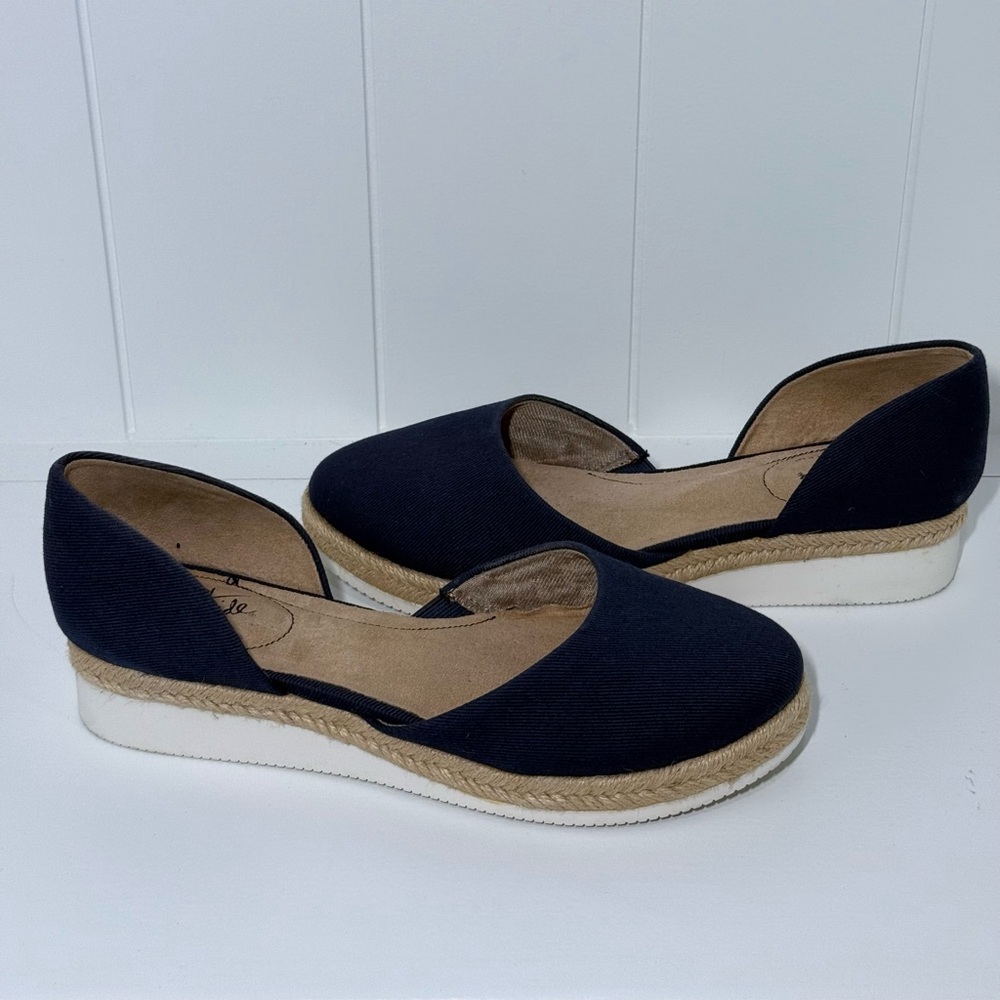 Life Stride Navy Blue slip on Espadrilla wedges  (8)
